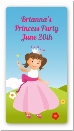 Princess Rolling Hills - Custom Rectangle Birthday Party Sticker/Labels