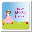 Princess Rolling Hills - Square Personalized Birthday Party Sticker Labels thumbnail