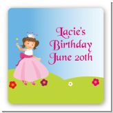 Princess Rolling Hills - Square Personalized Birthday Party Sticker Labels