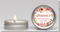 Pink Watercolor Flowers - Baby Shower Candle Favors
