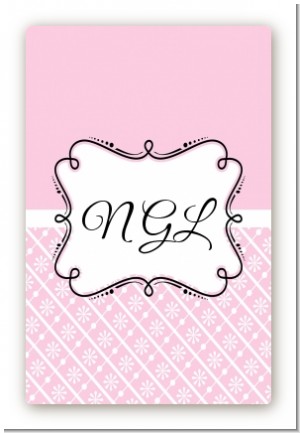 Modern Thatch Pink - Personalized Everyday Party Large Rectangle Sticker/Labels