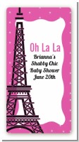 Pink Poodle in Paris - Custom Rectangle Baby Shower Sticker/Labels