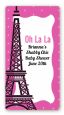 Pink Poodle in Paris - Custom Rectangle Baby Shower Sticker/Labels thumbnail