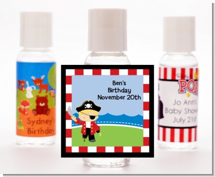 Pirate - Personalized Birthday Party Hand Sanitizers Favors