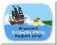 Pirate Ship - Personalized Birthday Party Rounded Corner Stickers thumbnail