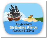 Pirate Ship - Personalized Birthday Party Rounded Corner Stickers