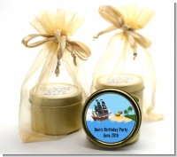 Pirate Ship - Baby Shower Gold Tin Candle Favors