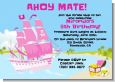 Pirate Ship Girl - Birthday Party Invitations thumbnail