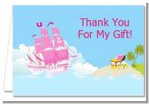 Pirate Ship Girl - Birthday Party Thank You Cards