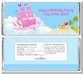 Pirate Ship Girl - Personalized Birthday Party Candy Bar Wrappers