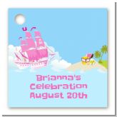 Pirate Ship Girl - Personalized Birthday Party Card Stock Favor Tags