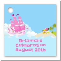 Pirate Ship Girl - Personalized Birthday Party Card Stock Favor Tags