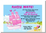 Pirate Ship Girl - Birthday Party Petite Invitations