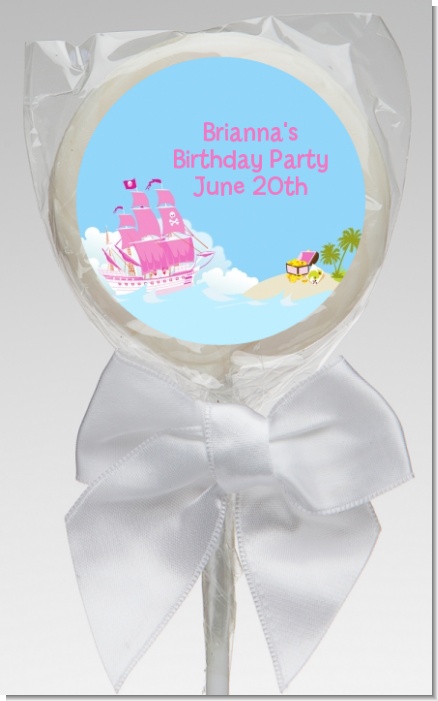 Pirate Ship Girl - Personalized Birthday Party Lollipop Favors