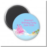 Pirate Ship Girl - Personalized Birthday Party Magnet Favors