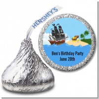 Pirate Ship - Hershey Kiss Baby Shower Sticker Labels