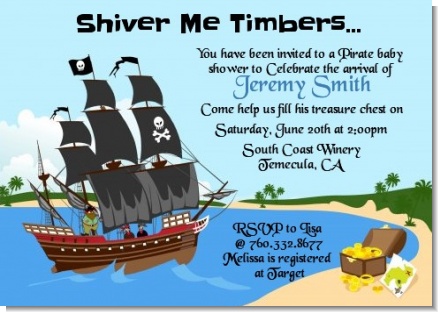 Pirate Ship - Baby Shower Invitations