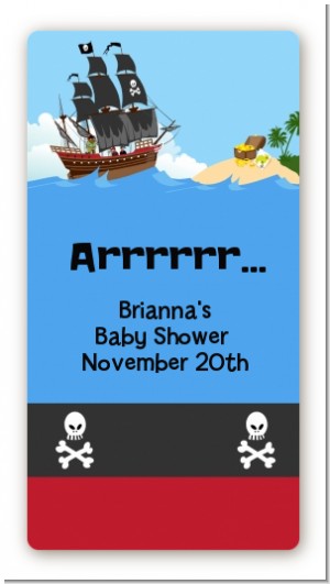 Pirate Ship - Custom Rectangle Baby Shower Sticker/Labels