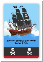 Pirate Ship - Custom Large Rectangle Baby Shower Sticker/Labels