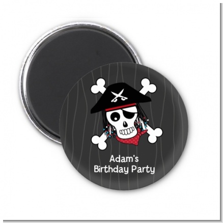 Pirate Skull - Personalized Birthday Party Magnet Favors