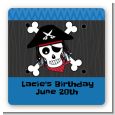 Pirate Skull - Square Personalized Birthday Party Sticker Labels thumbnail
