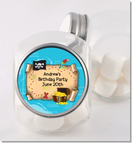 Pirate Treasure Map - Personalized Birthday Party Candy Jar