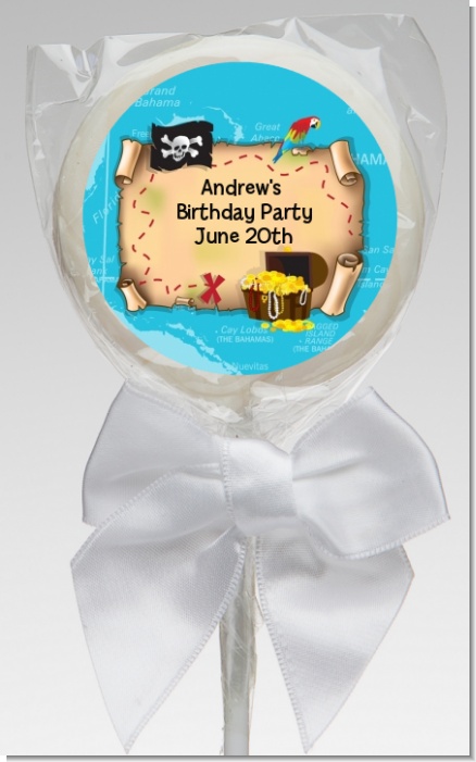 Pirate Treasure Map - Personalized Birthday Party Lollipop Favors