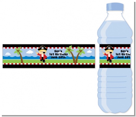 Pirate - Personalized Birthday Party Water Bottle Labels