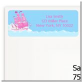 Pirate Ship Girl - Birthday Party Return Address Labels