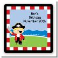 Pirate - Square Personalized Birthday Party Sticker Labels thumbnail