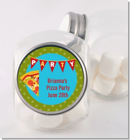 Pizza Party - Personalized Birthday Party Candy Jar