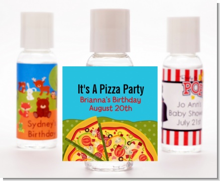 Pizza Party - Personalized Birthday Party Hand Sanitizers Favors