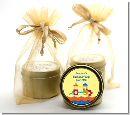 Playground - Birthday Party Gold Tin Candle Favors