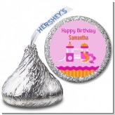 Playground Girl - Hershey Kiss Birthday Party Sticker Labels