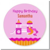 Playground Girl - Round Personalized Birthday Party Sticker Labels