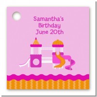 Playground Girl - Personalized Birthday Party Card Stock Favor Tags
