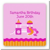 Playground Girl - Square Personalized Birthday Party Sticker Labels