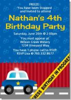 Police Car - Birthday Party Invitations