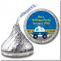 Police Car - Hershey Kiss Baby Shower Sticker Labels