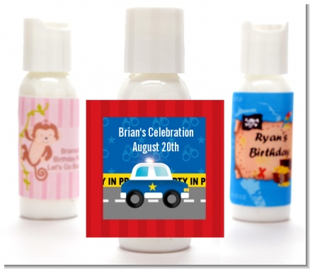 Police Car - Personalized Birthday Party Lotion Favors