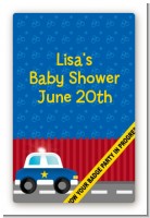 Police Car - Custom Large Rectangle Baby Shower Sticker/Labels