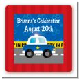Police Car - Square Personalized Baby Shower Sticker Labels thumbnail