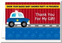 Police Car - Baby Shower Thank You Cards