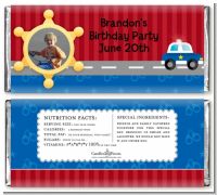 Police Car - Personalized Birthday Party Photo Candy Bar Wrappers