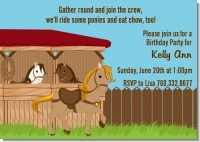 Pony Brown - Birthday Party Invitations