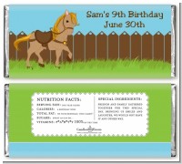 Pony Brown - Personalized Birthday Party Candy Bar Wrappers