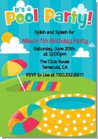 Pool Birthday Party Invitations