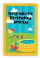 Pool Party - Custom Large Rectangle Birthday Party Sticker/Labels thumbnail