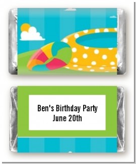 Pool Party - Personalized Birthday Party Mini Candy Bar Wrappers