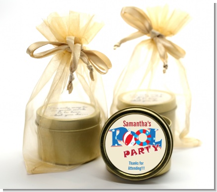 Poolside Pool Party - Birthday Party Gold Tin Candle Favors